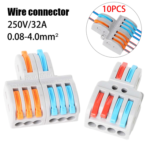 Miniconector de Cable rápido Universal, bloque de terminales de Conductor Push-in, 10 unids/lote, FD-42/62 ► Foto 1/6