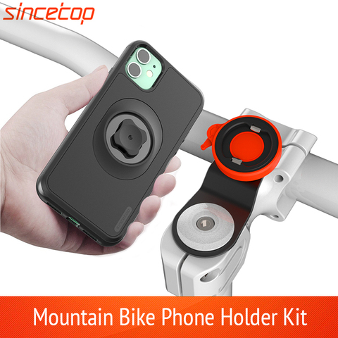 Soporte de teléfono para bicicleta de montaña, para iPhone 11Pro X MAX Xr 8plus 7 SE, Kit de soporte giratorio con Clip, con funda a prueba de golpes ► Foto 1/6