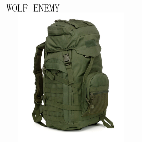 Molle-mochila de acampada de 60L, mochila táctica militar, grande, impermeable, de camuflaje, senderismo, al aire libre, bolso de hombro ► Foto 1/6