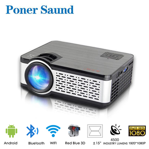 Poner-Mini Proyector LED Saund HD W5 Native 1280x720P, Android, WiFi, cine de vídeo doméstico, 3D, HDMI, películas, juegos ► Foto 1/6