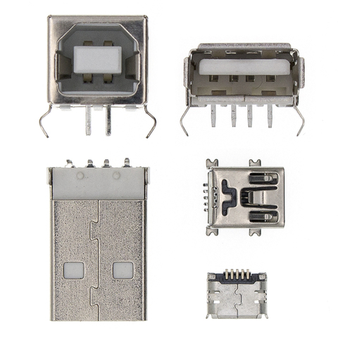 10 Uds. De conector USB tipo A/B, micro USB MK5P, mini USB SMD, puerto estándar hembra/macho, Conector de soldadura PCB ► Foto 1/6