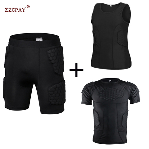 Traje de equipo de protección acolchado para hombre, traje de entrenamiento adecuado para fútbol, baloncesto, Paintball, pantalones protectores, conjunto de entrenamiento ► Foto 1/6