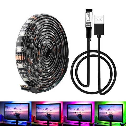 TV retroiluminación LED tira de luz RGB 5 V de alimentación USB 5050 DC 5 V SMD HDTV PC de escritorio iluminación de pantalla 50 cm 1 M Wifi controlador Bluetooth ► Foto 1/6