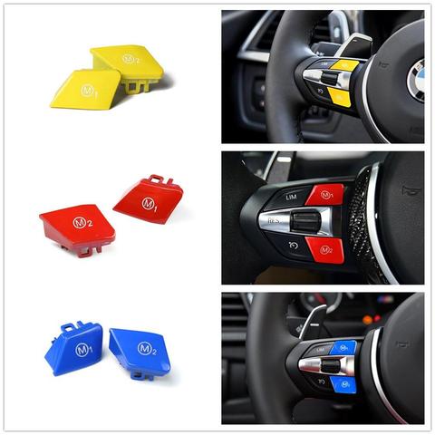 Botón de cambio de modo para volante de coche, accesorios modificados, rojo, amarillo, para BMW M3, M4, F80, F82, F83, Serie 3, E90, E92, E93, M1, M2 ► Foto 1/6