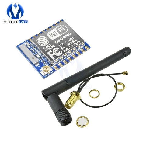 ESP8266 módulo Wifi ESP-07 con 11cm 2,4G inalámbrico SMA antena de palo 2dB 2.5dB ganancia para NRF24L01 PA 20cm Cable adaptador ► Foto 1/6