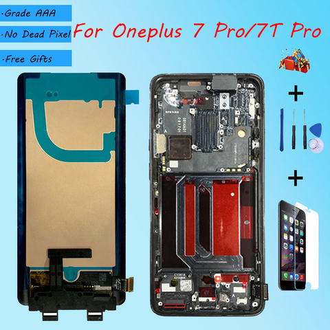 Montaje de Pantalla LCD Original AMOLED y tapa delantera para móvil, herramientas de reparación y película templada para OnePlus 7 Pro 8 Pro 7T Pro 7 8 ► Foto 1/6