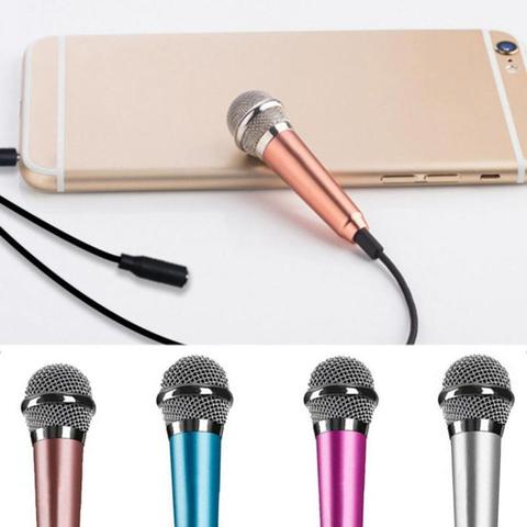 Portátil 3,5mm estéreo estudio Mic KTV Karaoke Mini micrófono para Teléfono Celular ordenador portátil ordenador de sobremesa micrófono de tamaño pequeño ► Foto 1/6