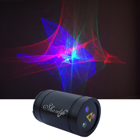 Sharelife-proyector láser portátil Mini RGB Aurora, luz con USB, batería de 1200MA para fiesta en casa, DJ, Iluminación portátil para escenarios exteriores y DP-A ► Foto 1/6