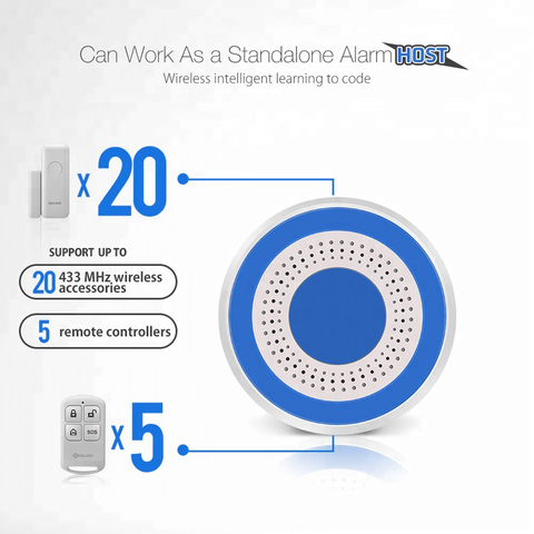 Alarma de sirena estroboscópica para sistema de Panel de ALARMA DE SEGURIDAD PARA EL HOGAR, Mini claxon inalámbrico de 433MHz, Sensor estroboscópico para GSM ► Foto 1/6