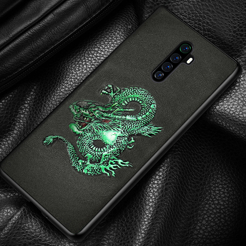 Funda 3D de piel auténtica para teléfono móvil, carcasa en relieve para Realme X2 Pro C3 XT X7 X50 Pro 5 7 6 Pro, OPPO A5 A9 2022 Reno 4 2 Z Find X2 ► Foto 1/6