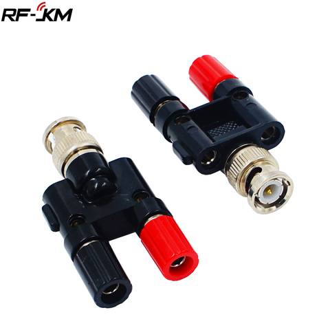 Uds BNC macho de 4mm a doble conector Banana hembra vinculante Post RF Coaxial adaptador de conector divisor ► Foto 1/6