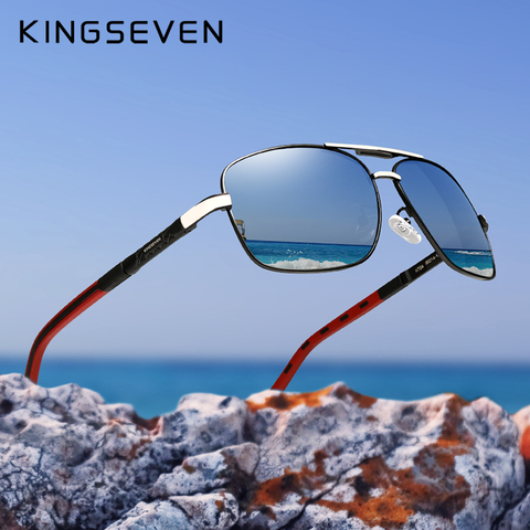 KINGSEVEN-gafas de sol polarizadas para hombre y mujer, montura de moda, de marca de aluminio, para conducir, 2022 ► Foto 1/6