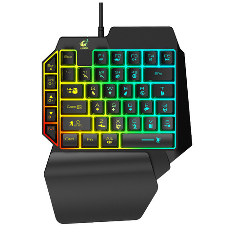 Teclado de mano izquierda teclado de una sola mano teclado de juego de sensación mecánica para tableta portátil juego PUBG ► Foto 1/6