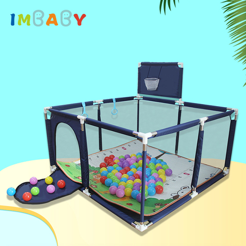 IMBABY-corralito Popular para niños, de varios estilos PISCINA DE BOLAS, valla para cama, baloncesto interior y patio de juego de fútbol ► Foto 1/6