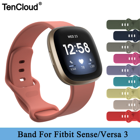 Correa de repuesto para Fitbit Versa 3, correa de silicona colorida para pulsera inteligente Fitbit Sense, accesorios para reloj inteligente ► Foto 1/6