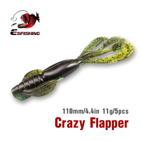 Pesca señuelos suave señuelo Pesca cebo 5 piezas 11 cm/11,5g Esfishing Crazy Flapper 4,4