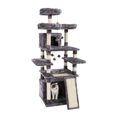 Mueble de condominio de casa de árbol de Gato de lujo Multi-capa gato árbol con escalera juguete rascado de Sisal poste para gato escalada JumpingToy ► Foto 1/6