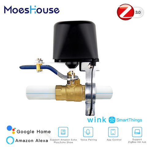 ZigBee 3,0 controlador de válvula de agua a Gas inteligente SmartThings App Control remoto Echo Plus Control de voz, funciona con Alexa Google Home ► Foto 1/6