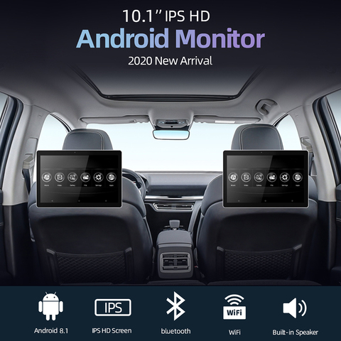 10,1 pulgadas Android Monitor para reposacabezas de coche HD 1080P HD de vídeo táctil pantalla con WIFI/Bluetooth/USB/SD/FM MP5 reproductor de vídeo ► Foto 1/6