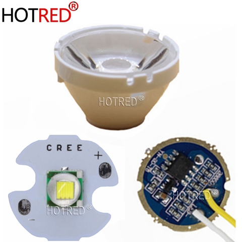 CREE XML XM-L T6 LED U2 10 W blanco frío 6500 K/10000 K Led de alta potencia + 3,7 V 5 modos de 17mm led conductor + T6 10 grado lente led de parte ► Foto 1/6