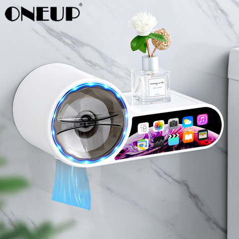 ONEUP-dispensador de aseo impermeable, soporte de papel higiénico, caja de pañuelos de papel de baño, rollo de pared, caja de almacenamiento de papel, accesorios de baño ► Foto 1/6