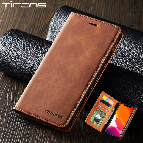 Funda de cuero magnética para iPhone 11 Pro XS Max XR 7 8 6 6s Plus 5s SE Cartera de lujo con tapa y soporte para tarjetas fundas de teléfono Etui ► Foto 1/6