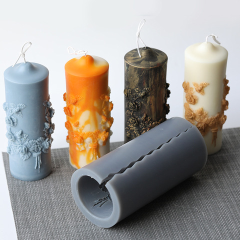 Moldes de silicona con forma cilíndrica tallada, estilo europeo, Retro, mágico, para aromaterapia, fabricación hecha a mano ► Foto 1/5
