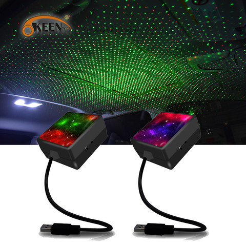 Proyector Led Usb para techo de coche, luz de noche, ambiente Interior de coche, láser estrellado, decoración del hogar ► Foto 1/1