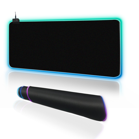 All black RGB antideslizante Gaming Mousepad para PC portátil Gamer, Grande/mediano/pequeño teclado alfombra alfombrilla ratón Pad de goma para mesas alfombra ► Foto 1/6