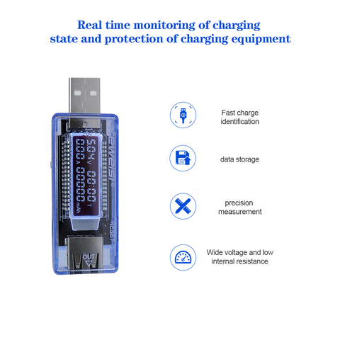 Control de batería corriente USB probador de capacidad de voltaje voltímetro voltaje corriente cargador médico probador de capacidad medidor Detector de potencia móvil ► Foto 1/6