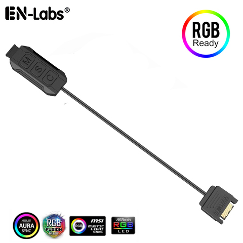 Cable controlador RGB, PC 5V 12V ARGB CPU Case Cool Fan tira de luz LED Barra de lámpara refrigeración por agua AURA Control,SATA/Molex Powered ► Foto 1/5