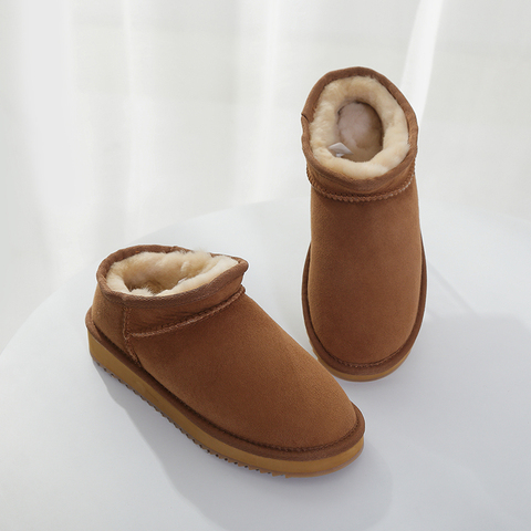 Botas de goma de tobillo de invierno a la moda para mujeres australianas cuero genuino botas de nieve clásicas zapatos de mujer ► Foto 1/6
