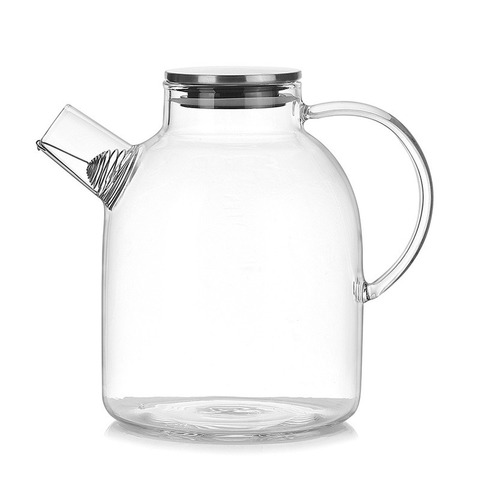 Teteras de vidrio de 1000ml/1800ml, caldera resistente al calor, jarra para agua fría con tapa de acero inoxidable, juego de té de Kung Fu, contenedor de zumo transparente ► Foto 1/6