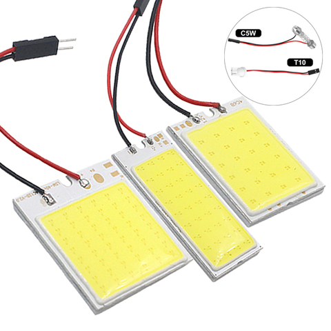 1 Uds T10 W5W LED bulbo COB C5W adorno de lámpara 31mm 36mm 39mm 41/42mm Panel Interior del coche cúpula lectura en el maletero luces 12V 12V 7000K blanco ► Foto 1/6