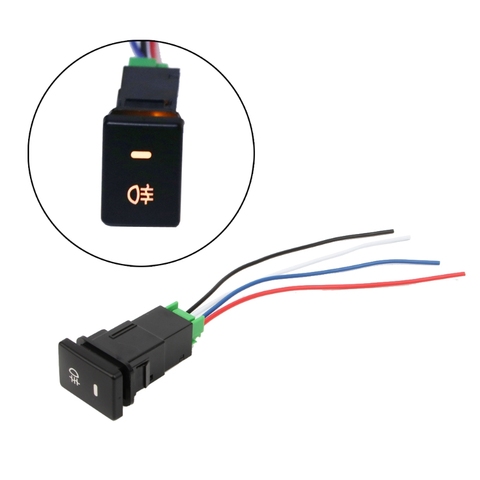 Interruptor de LUZ ANTINIEBLA TRASERA DC12V, 4 botones de cable para Toyota Camry Prius Corolla, accesorios para coche, 1 Uds. ► Foto 1/6