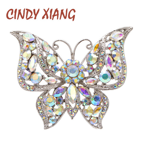 CINDY XIANG-broche de mariposa con diamantes de imitación, broche de Color oscuro para invierno, joyería de moda, 2 colores disponibles, alta calidad ► Foto 1/6