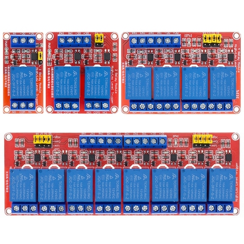 Módulo de relé con soporte de optoacoplador, placa de módulo de relé de 1, 2, 4, 8 canales, 12V, activador por flanco para Arduino ► Foto 1/6