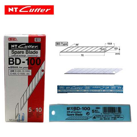 Cuchilla de repuesto de Corte japonés NT BD-100, hoja de arte pequeña 9mm 30 grados 50 cuchillas/paquete profesional ► Foto 1/6