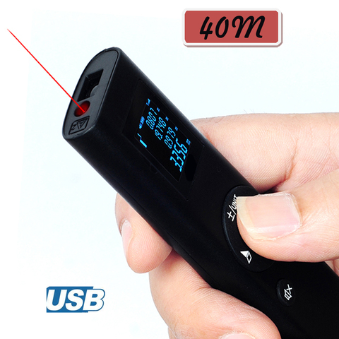 Medidor de distancia láser Digital inteligente, telémetro portátil de carga USB, minimedidor de Medición de distancia portátil, 40M, novedad ► Foto 1/6