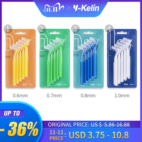 Y-kelin-cepillo de limpieza Interdental para adultos, 10 Uds., 0,6-1,0mm, entre dientes, hilo Dental, utensilio para cuidado bucal, ortodoncia Dental ► Foto 1/6