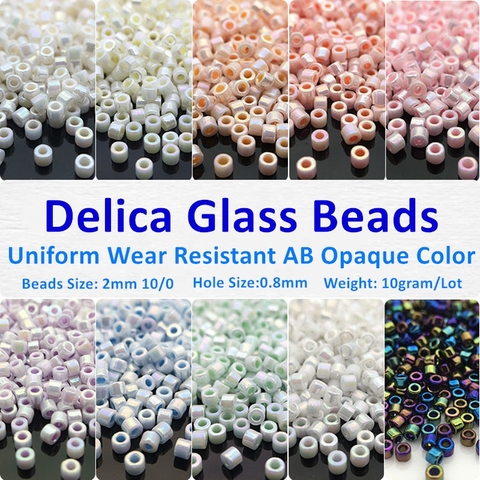 600 Uds 2mm Delica cuentas de cristal AB Color opaco japonés de espaciador Carmen, para hacer joyas, pendientes pulsera Diy de coser 10g ► Foto 1/6