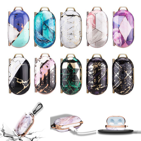 Funda de mármol galvanizado para auriculares, funda protectora colorida para Samsung Galaxy Buds Plus, PC Auriculares inalámbricos con Bluetooth ► Foto 1/6