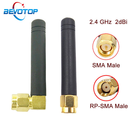 2 uds 2,4 GHz antena WiFi 2dBi antena SMA/RP-SMA hombre conector de antena de 2,4 GHz Wifi Antenne para Router inalámbrico Wifi Booste ► Foto 1/3