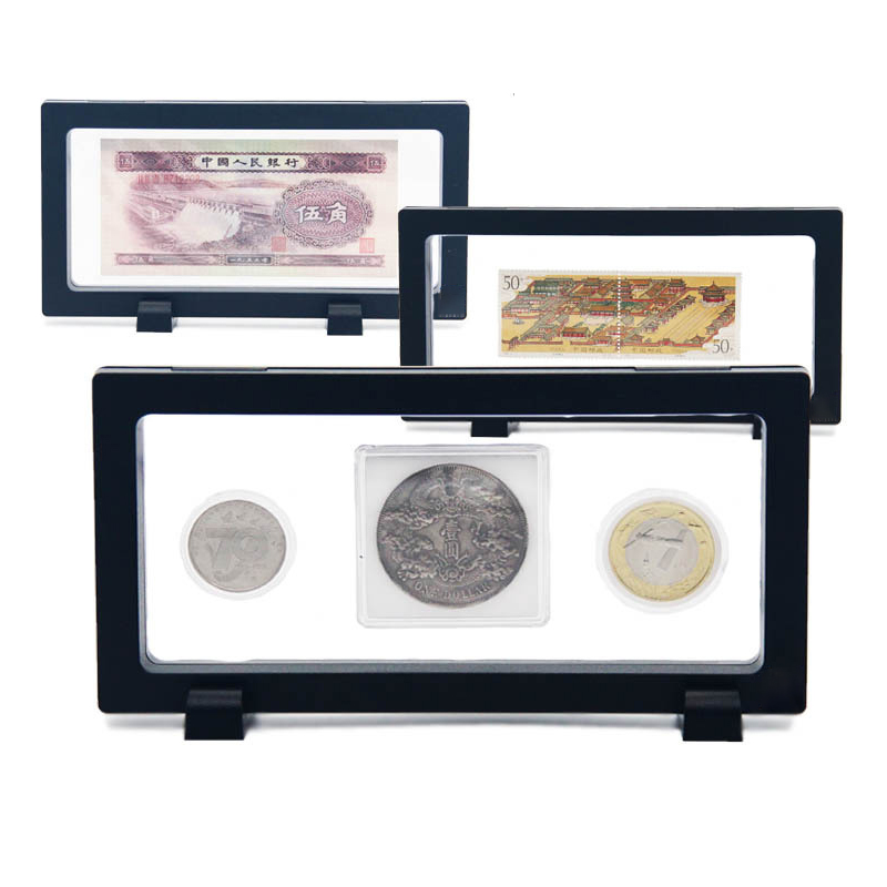 Caja de exhibición de monedas, funda con soporte para guardar joyas, contenedor de colección de monedas transparentes de 180x90mm que muestra la fama ► Foto 1/5