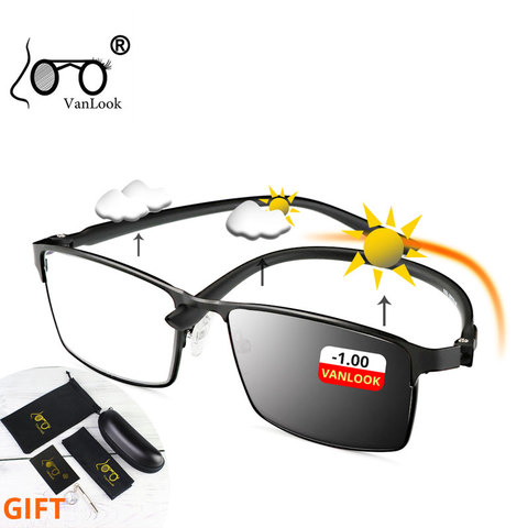 Gafas fotocromáticas con bloqueo de luz azul para hombre, lentes fotocromáticas para miopía, dioptrías, camaleón, para Gamer, para ordenador, gafas de sol-0,50-1,75-5-6,0 ► Foto 1/6