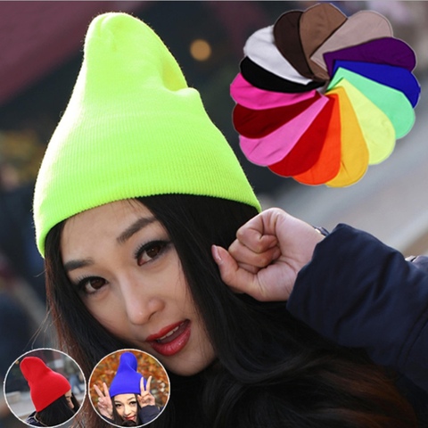 WZCX-gorro de punto de Hip Hop para hombre y mujer, Boina de lana de Color sólido Unisex, versión coreana, informal, tendencia, otoño e invierno, 2022 ► Foto 1/6