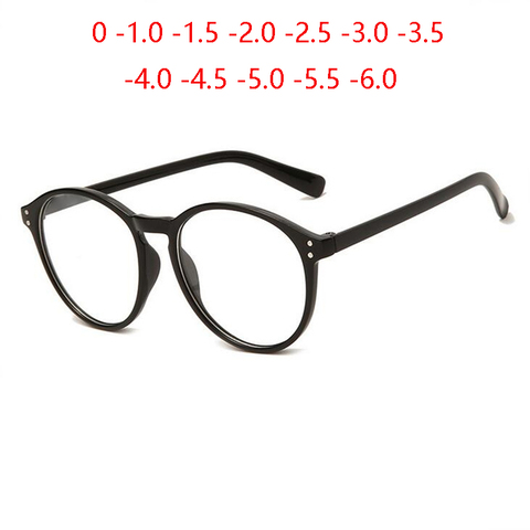 Gafas de miopía redondas con marco negro para hombre y mujer, dioptrías con gafas de vista corta con bloqueo de luz azul, 0-1,0-1,5-2,0 a-6,0 ► Foto 1/6