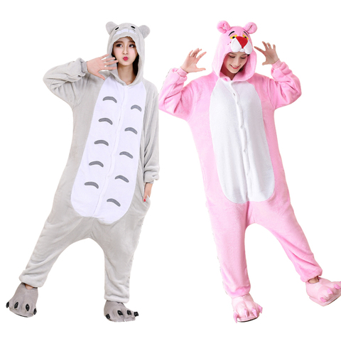 Grandes XXL kigurumi pijamas para adultos franela Animal mujeres mono de una pieza de dibujos animados ropa de dormir para traje de Navidad ► Foto 1/5