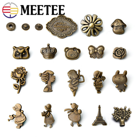 Meetee-Juego de 20 botones a presión de Metal, broches de cierre a presión, hebilla de decoración, bolsos de ropa de costura, monedero, accesorios para manualidades de cuero ► Foto 1/6