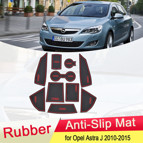 Alfombrilla de goma antideslizante para puerta, accesorios de posavasos para coche, taza de ranura, para Opel Astra J Vauxhall Holden 2010 2011 2012 2013 2014 2015 ► Foto 1/6